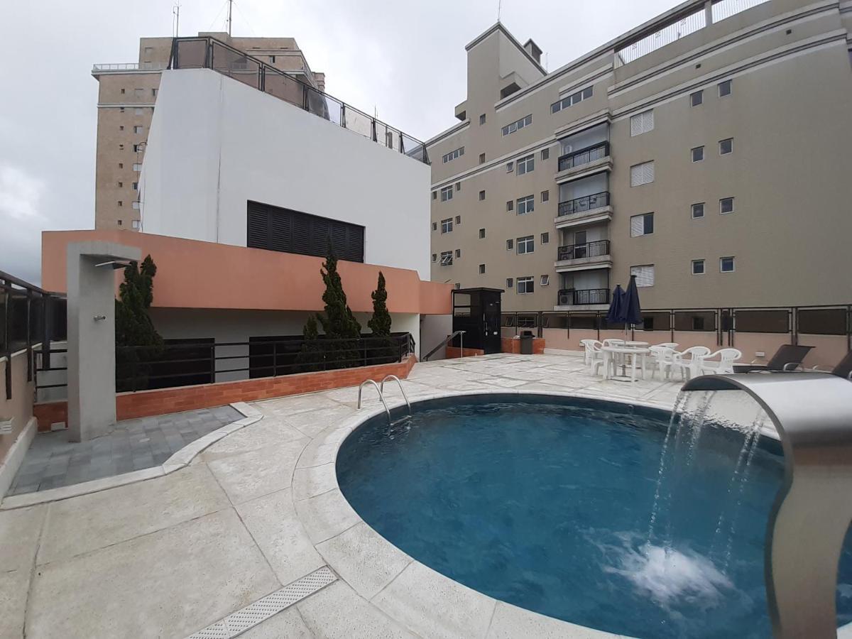 Lindo Flat No Edificio Cosmopolitan, Com Garagem E Piscina Apartman Santos Kültér fotó